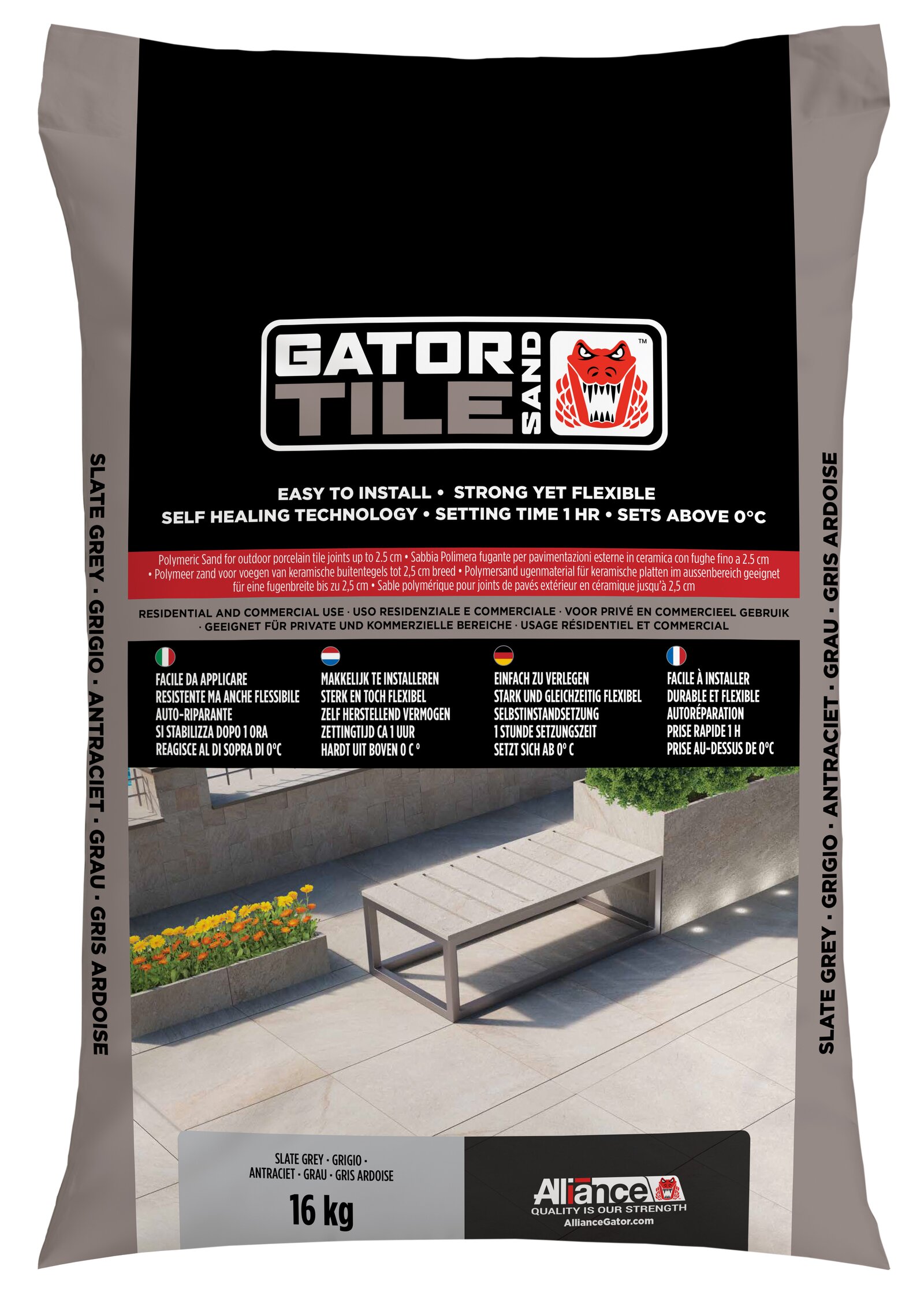 Fixs Gatorsand Tile zak 16 kg Antraciet | Alpha Sierbestrating