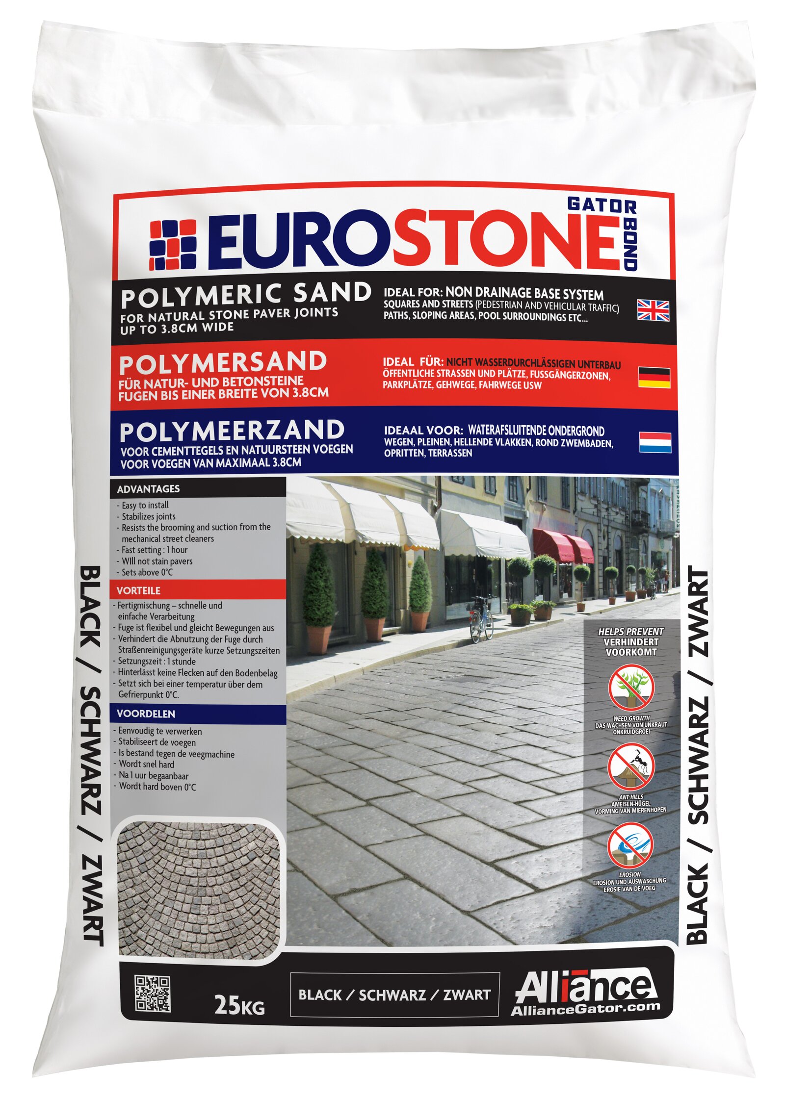 Fixs EuroStone zak 25 kg Zwart | Alpha Sierbestrating
